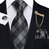 Fashion cravate pour hommes à rayures dorées en soie – Accessoires | lasanderss.store