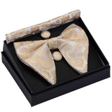 Grand nœud papillon boutons de manchette avec poche carrés – | lasanderss.store