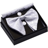 Grand nœud papillon boutons de manchette avec poche carrés – | lasanderss.store