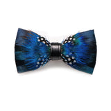 lasanderss Boutique Bleu Nœud Papillon en plumes bleu