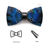 lasanderss Boutique Bleu Nœud Papillon en plumes bleu