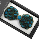 lasanderss Boutique Bleu Nœud papillon en plumes pour des grande occasion de fête