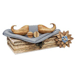 lasanderss Boutique Gris nœud papillon en bois 3D mouchoir, broche