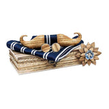 lasanderss Boutique Marine nœud papillon en bois 3D mouchoir, broche