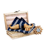 lasanderss Boutique nœud papillon en bois 3D mouchoir, broche