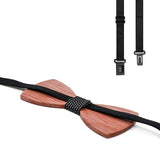 lasanderss Boutique Nœud papillon en bois  et boutons de manchette carrés de poche