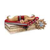 lasanderss Boutique Rouge nœud papillon en bois 3D mouchoir, broche