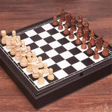 jeu d'échecs internationaux en cuir échiquier bois