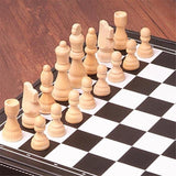 Jeu d'échecs internationaux en cuir échiquier bois