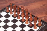 Jeu d'échecs internationaux en cuir échiquier bois