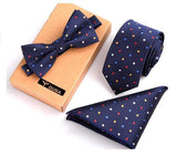lasanderss.store 13 Cravate fine nœud Papillon et mouchoir 3 Pcs