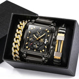 lasanderss.store 25 full black 3 set Ensemble montres bracelet pour homme