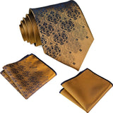 lasanderss.store 9 cmOr Ensemble de cravates et pochette couleur or