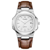 lasanderss.store Argent Montre cuir Classique pour Homme