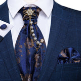 lasanderss.store AS-2052-XZ0015 Cravate Broche et pochette 4pcs