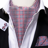 lasanderss.store Blanc Ascot cravate en soie pour homme