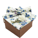 lasanderss.store Blanc nœud papillon  avec broche et pochette