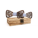 lasanderss.store Blanc Nœud papillon en bois Père et Fils