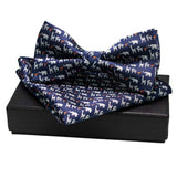 lasanderss.store Blanc Nœud papillon en soie et pochette carré pour homme