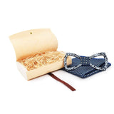lasanderss.store Bleu-A cravate nœuds papillon en bois avec pochette
