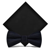 lasanderss.store Bleu-A Nœud Papillon Et Pochette En Laine Pour Homme