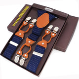 lasanderss.store Bleu-B Bretelles en cuir pour hommes