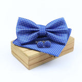 lasanderss.store Bleu-B Nœud Papillon pochette et une paire de bouton manchette