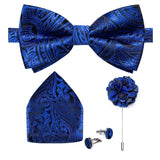 lasanderss.store Bleu Belle ensemble nœud papillon broche pochette bouton