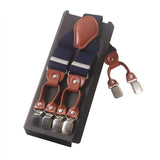 lasanderss.store Bleu Bretelles en cuir décontracté pour hommes, 6 Clips