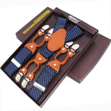 lasanderss.store Bleu-C Bretelles en cuir pour hommes