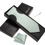 lasanderss.store Bleu/Ciel Ensembles de cravates avec pinces et mouchoirs