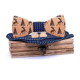 lasanderss.store Bleu Coffret nœud papillon pochette et une paire de boutons de manchette
