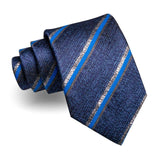 lasanderss.store Bleu Cravate à rayures classique pour hommes