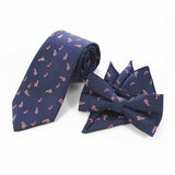 lasanderss.store Bleu Cravate et Nœud Papillon en soie motif arbre de noël