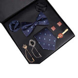 lasanderss.store Bleu Cravate Luxueux Avec boite cadeau pour Homme