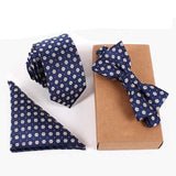 lasanderss.store Bleu Cravate Nœud Papillon et Mouchoir belle ensemble pour homme