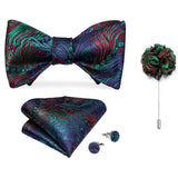 lasanderss.store Bleu Cravate nœud papillon -pochette broche pour homme