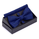 lasanderss.store Bleu Cravate papillon mouchoir boutons de manchette mode hommes