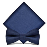 lasanderss.store Bleu-D Nœud Papillon Et Pochette En Laine Pour Homme