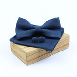 lasanderss.store Bleu-D Pochette Nœud Papillon et Bouton de Manchette