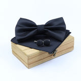 lasanderss.store Bleu-E Pochette Nœud Papillon et Bouton de Manchette