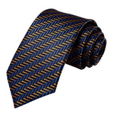 lasanderss.store Bleu Ensemble Cravate Pochette Boutons Rayés Pour Hommes