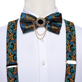 lasanderss.store Bleu Ensemble de bretelles avec nœud papillon pour homme