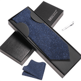 lasanderss.store Bleu Ensembles de cravates avec pinces et mouchoirs