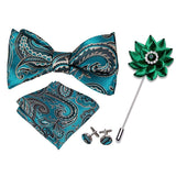 lasanderss.store Bleu-G nœuds papillon bleu pour hommes, boutons de manchette broche