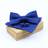 lasanderss.store Bleu-I Pochette Nœud Papillon et Bouton de Manchette