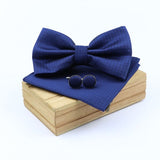 lasanderss.store Bleu-J Pochette Nœud Papillon et Bouton de Manchette