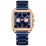 lasanderss.store Bleu Montre rectangulaire Quartz