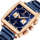 lasanderss.store Bleu Montre rectangulaire Quartz