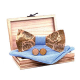 lasanderss.store Bleu Nœud papillon 3D en bois